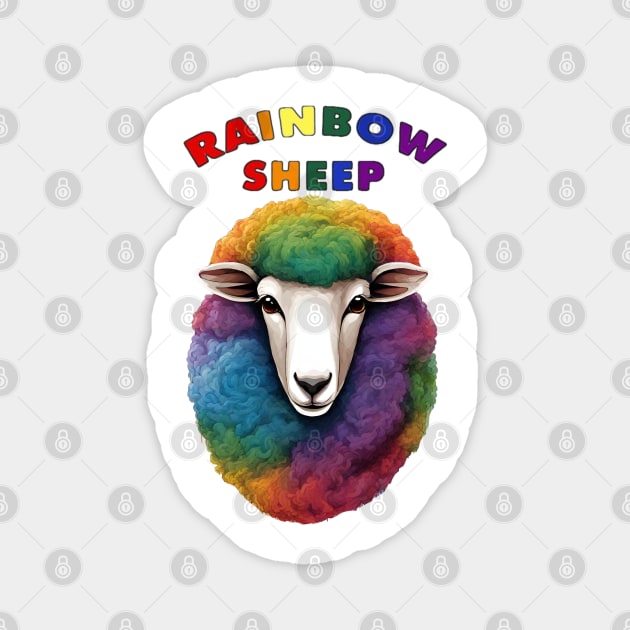 Rainbow Sheep Magnet by CreativeTees23