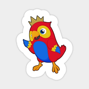 Parrot as King with Crown Magnet