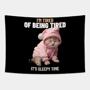 Cute Sleepy Kitten Tapestry