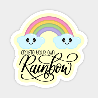 Create Your Own Rainbow with Kawaii Cute Clouds in Yellow Magnet