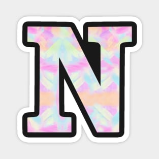 The Letter N Rainbow Design Magnet