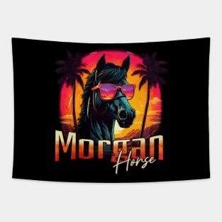 Retro Wave Morgan Horse Miami Vibe Tapestry