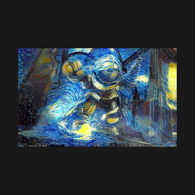 Bioshock Big Daddy and Little Sister Starry Night by Starry Night