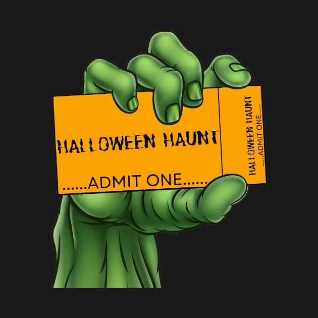 Vintage Halloween Haunt Monster Ticket by ForbiddenDisco