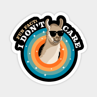 Fun Fact: I Don't Care | Funny Sassy Llama Alpaca Sarcastic Magnet