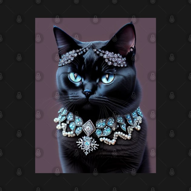 Black British Shorthair With Gems by Enchanted Reverie