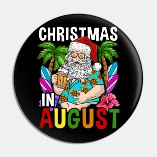 Christmas In August Hawaiian graphics For Family Summer design Pin