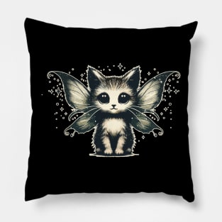 Retro Vintage Magical Fairy Cat Pillow