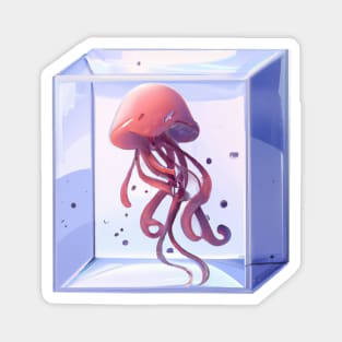 Cute Jellyfish Drawing Magnet