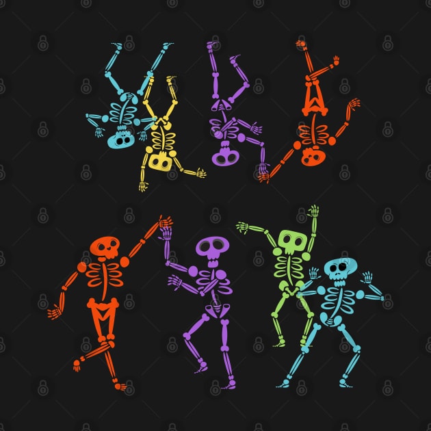 Dancing Rainbow Skeletons by KifLeeDesigns