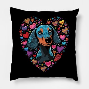 Dachshund Valentine Day Pillow