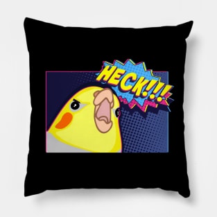 HECK! - funny cockatiel comic Pillow