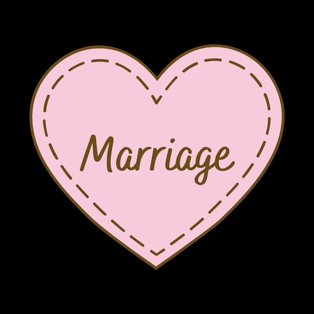 I Love Marriage Simple Heart Design by Word Minimalism