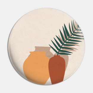 Palm Leaf Pottery, Contemporary Minimal, Boho Art Print 2 Pin