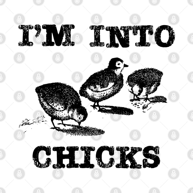 I'm Into Chicks Homestead and Backyard Chicken Pun by Huhnerdieb Apparel