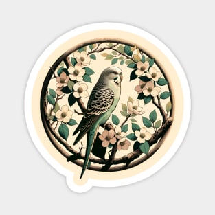 Parakeet and Dogwood Magnet