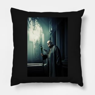 Copy of Aleister Crowley The Great Beast of Thelema in a Dark Magickal Palace Digital Art Pillow