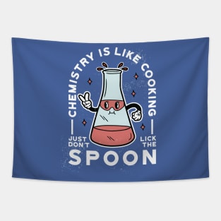 Chemistry Is Like Cooking, Just Don't Lick the Spoon // Funny Retro Chemistry Tapestry