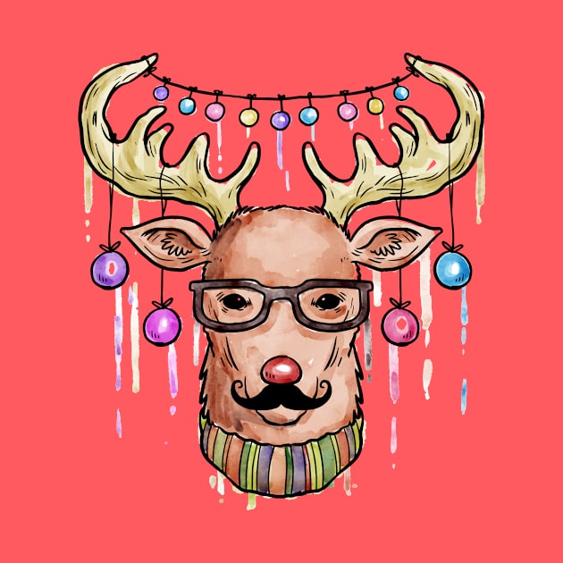 Christmas Gift Design, Christmas Clothing, Christmas Artwork, Christmas Deer by Utopia Shop