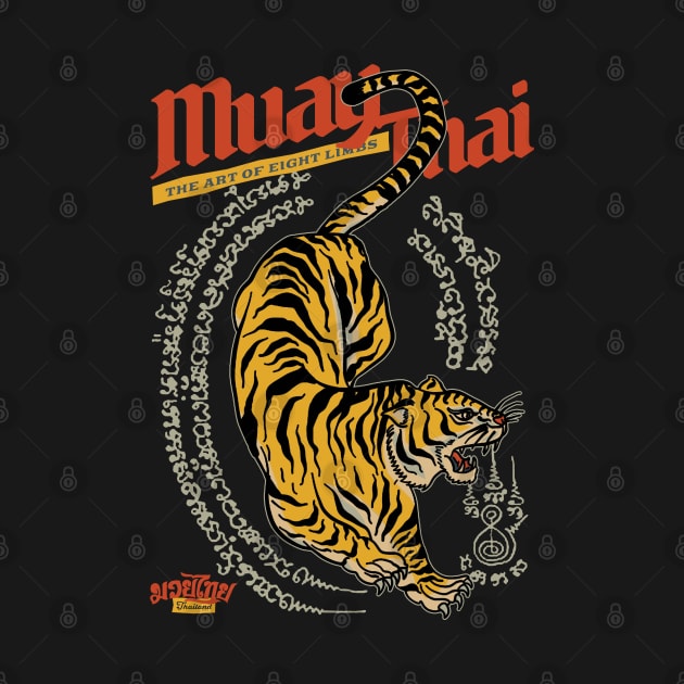 Sak Yant Muay Thai Tiger The Art of Eight Limbs by KewaleeTee