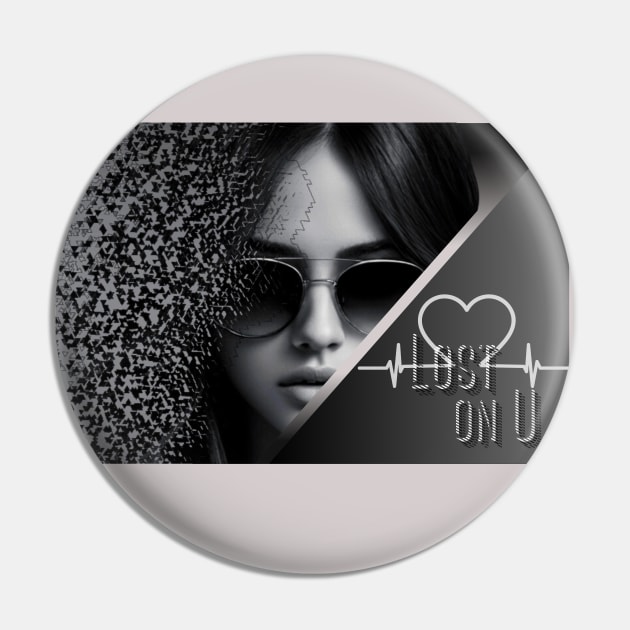 Lost on U Sad girl Black and Grey 2 Pin by PixelkaArt