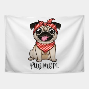 Pawsitively Pug Mom: Love, Woofs, and Wagging Tails Tapestry