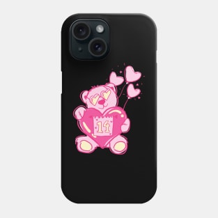 Teddy bear valentine with balloons Phone Case