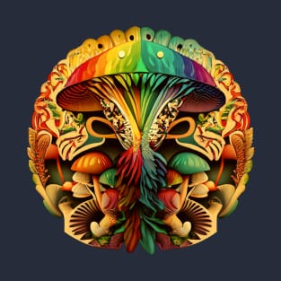 Mushroom Tribal Rainbow T-Shirt