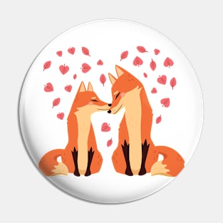 Foxes In Love Pin