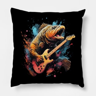 Trout Playing Guitar Pillow