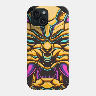 mecha tiger robot mask illustration Phone Case