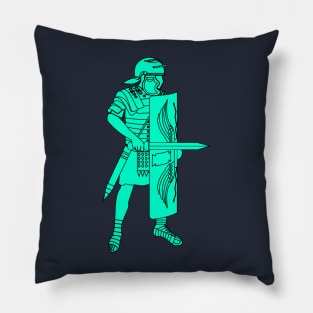 aqua green imperial roman legionnaire Pillow