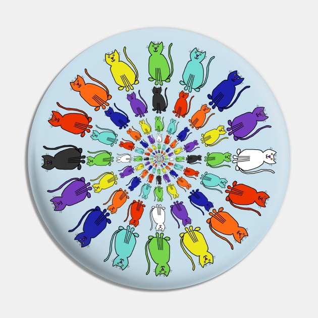 Ever Decreasing Circles of Rainbow Cats Pin by ellenhenryart