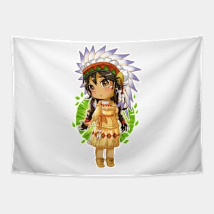 Kawaii Anime Cherokee girl Tapestry