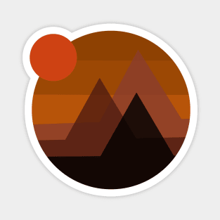 Sunset Over The Mountains Magnet