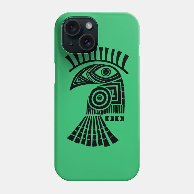 Tribal Raven Bird Black Crow Phone Case by Griffelkinn