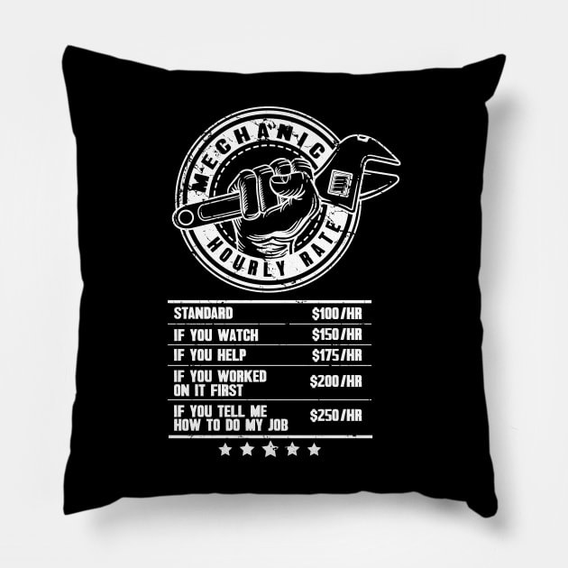 Mechanic hourly rate Pillow by captainmood