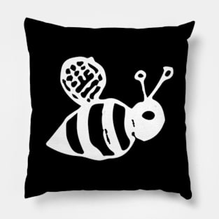 Bumblebee Doodle White Pillow