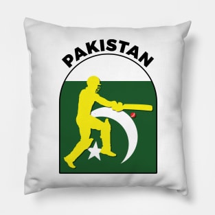 Pakistan Cricket Batsman Pakistan Flag Pillow