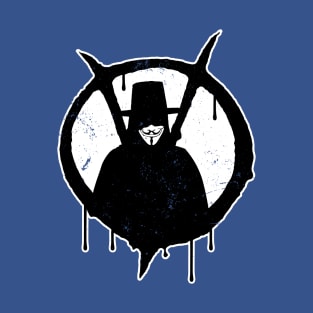 V For Vendetta Guy Fawkes Spraypaint Stencil T-Shirt