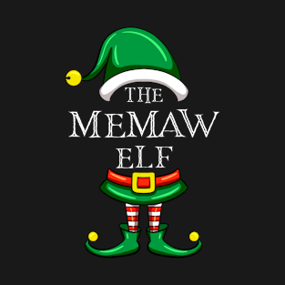 The Memaw Elf Matching Family Christmas Pajama T-Shirt