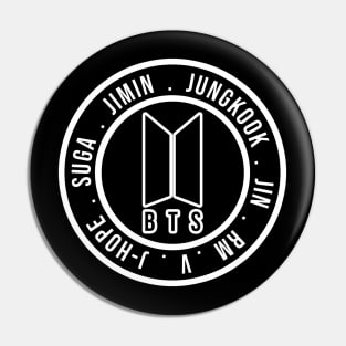 Emblem with names of BTS - Kpop - ARMY Pin