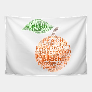 Typographic peach Tapestry