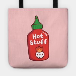 Hot Stuff Skull On Fire Spicy Chili Sauce Bottle Tote