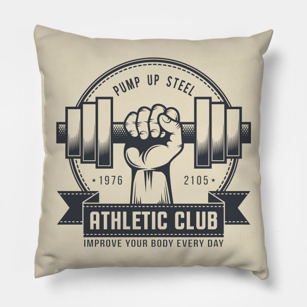 Gym logo in vintage style Pillow by Agor2012