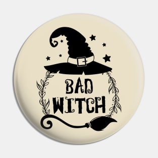 Bad witch and halloween Pin