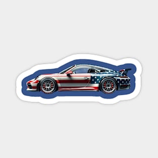 USA Porsche Magnet