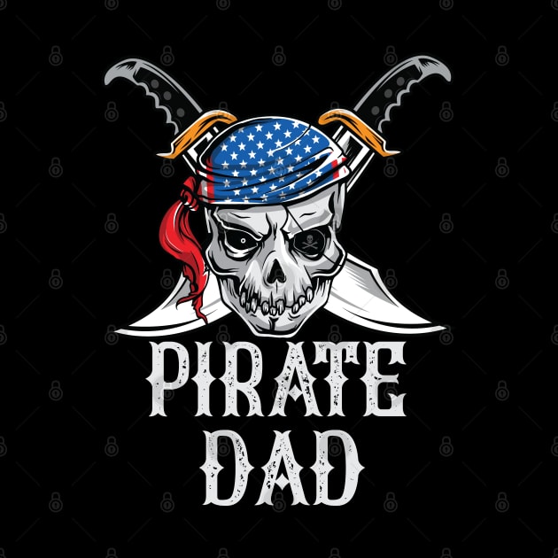 Pirate Dad Skull Jolly Roger Halloween Costume by HCMGift