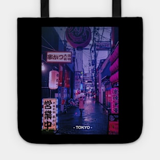 Tokyo Street Neon Synthwave Tote