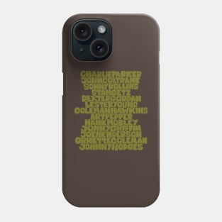 Jazz Legends in Type: The Saxophone Players Phone Case